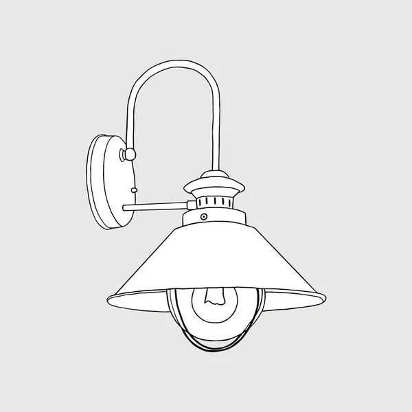 Illustration einer alten Wandlampe. — Stockvektor