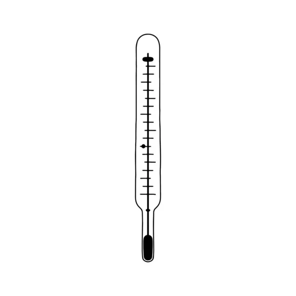 Lineares Quecksilberthermometer Medizinisch Ein Glasthermometer Zur Messung Der Temperatur Des — Stockvektor