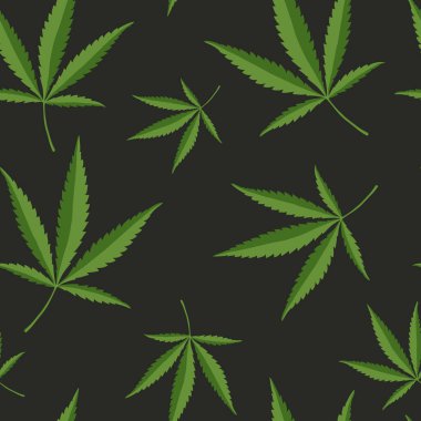 Seamless background of green hemp. Can be used for gift paper, postcards, invitations, advertising, web design.