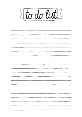 To do list for planner. Vector isolated outline hand drawn check to do list. A4 sheet proportion.