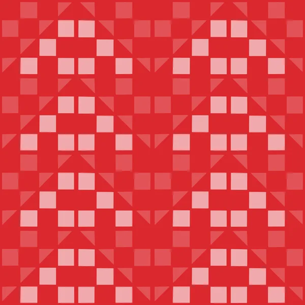 Seamless Pattern Squares Triangles Made Red Pink — Διανυσματικό Αρχείο
