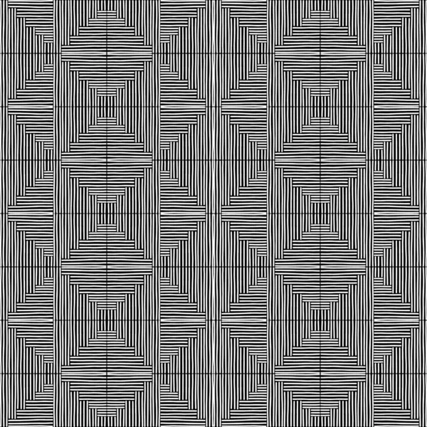 Décorations Géométriques Rayées Noires Blanches Motif Sans Couture Texture Pour — Image vectorielle