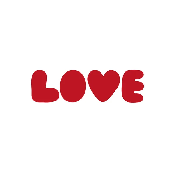 Love Word Letra Dibujada Mano Letra Representa Como Corazón Perfecto — Archivo Imágenes Vectoriales
