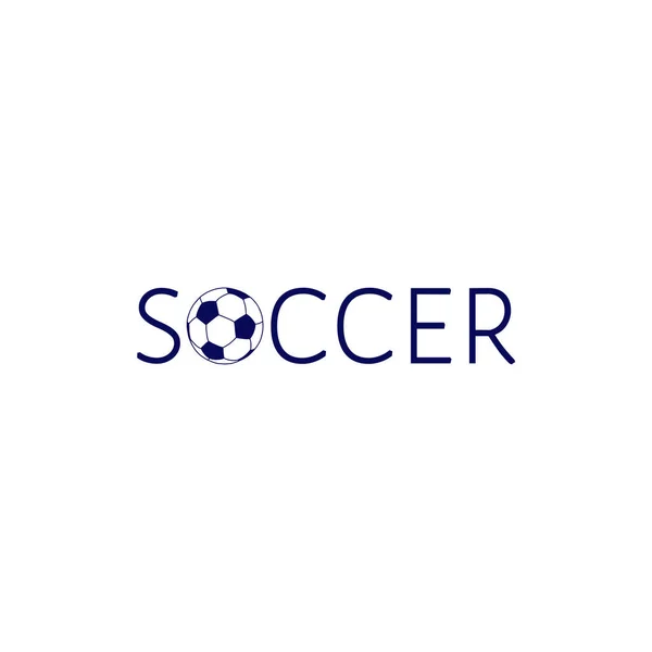 Het Logo Voor Voetbal Letter Wordt Vervangen Door Een Voetbal — Stockvector