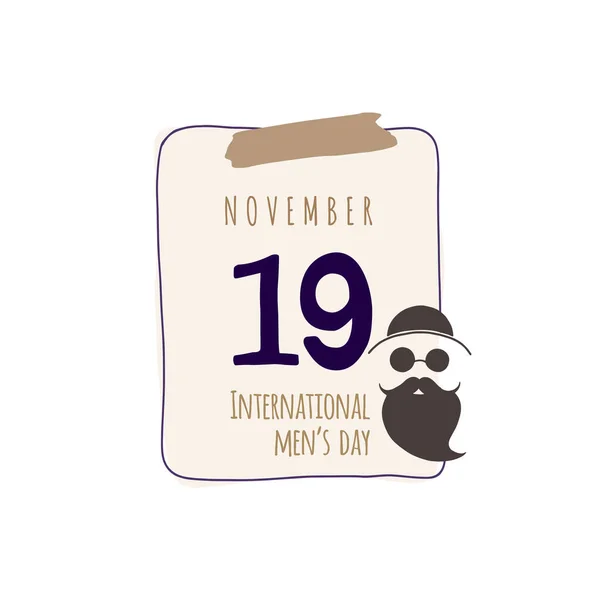 Kalender Blad Vectorillustratie Het Thema Van Internationale Herendag November — Stockvector