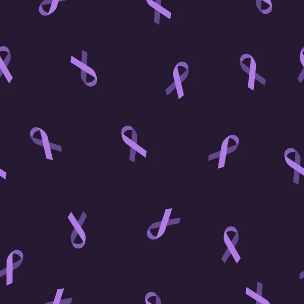 Ruban Lavande Symbole Cancer Motif Sans Couture Mois National Prévention — Image vectorielle