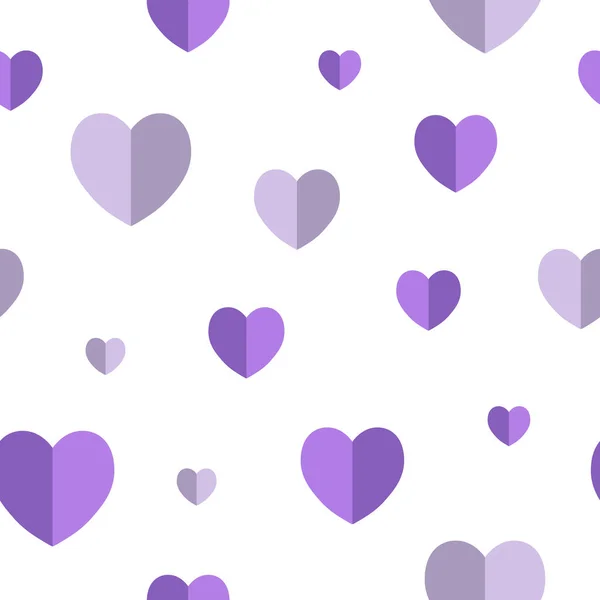 Lavendel Hjärtan Symbol Sömlös Mönster Perfekt För Inredning Presentpapper Tyg — Stock vektor