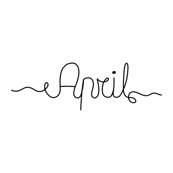 Handgetekende Letterzin April Maand April Voor Kalender Inkt Borstel Belettering — Stockvector