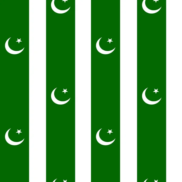 8月14日巴基斯坦独立日主题的无缝图案 用手工绘制的巴基斯坦国旗装饰 — 图库矢量图片
