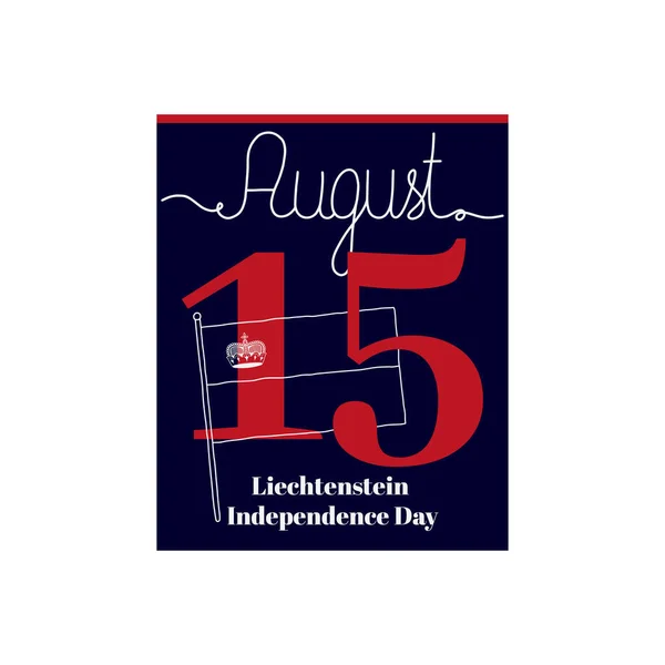Takvim Çizelgesi Ağustos Taki Lihtenştayn Bağımsızlık Günü Temalı Vektör Illüstrasyonu — Stok Vektör