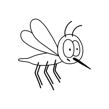 Sivrisinek taslağı. Dünya Sivrisinek Günü için 20 Ağustos 'ta el çizimi.. 