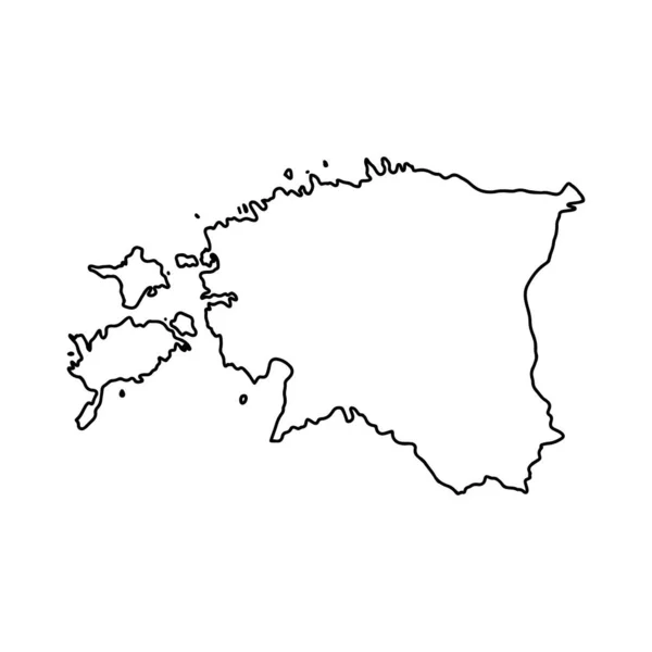 Карта Білого Фону Естонії Векторна Карта Контуром — стоковий вектор