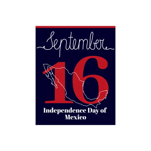 Hoja Calendario Ilustración Vectorial Sobre Tema Del Día Independencia México — Vector de stock