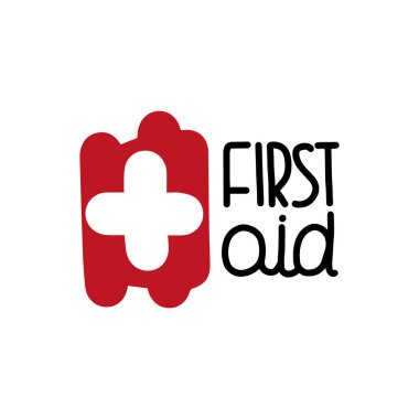 İlkyardım illüstrasyonu. 12 Eylül 'de Dünya İlk Yardım Günü teması üzerine vektör illüstrasyonu.