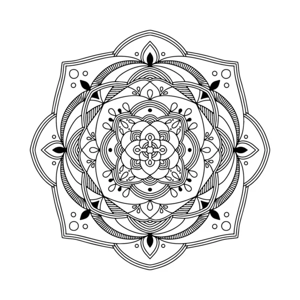 Mandala Abstracto Patrón Blanco Negro Para Libro Para Colorear Para — Vector de stock
