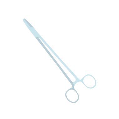 Tıbbi makas. Cerrahi alet. Beyaz arkaplanda web tasarımı için vektör simgesi.