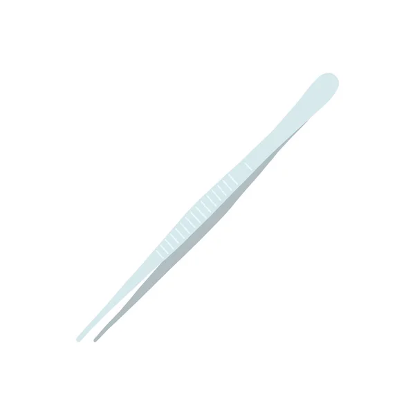 Medical Tweezers White Background Vector Isolated Illustration Professional Cosmetic Tweezers — Stock Vector