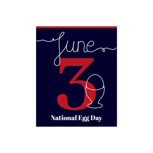 Takvim Sayfası Ulusal Yumurta Günü Temalı Vektör Illüstrasyonu Haziran Kavanozda — Stok Vektör