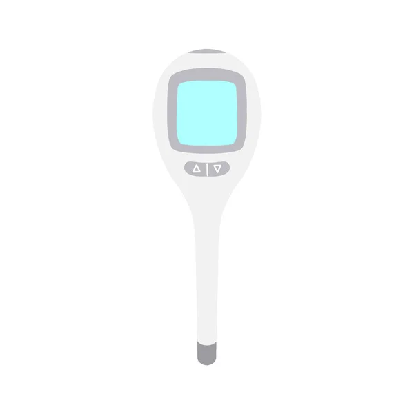 Ηλεκτρονικό Ιατρικό Θερμόμετρο Ψηφιακό Θερμόμετρο Απομονωμένο Λευκό Φόντο Επίπεδη Σχεδίαση — Διανυσματικό Αρχείο