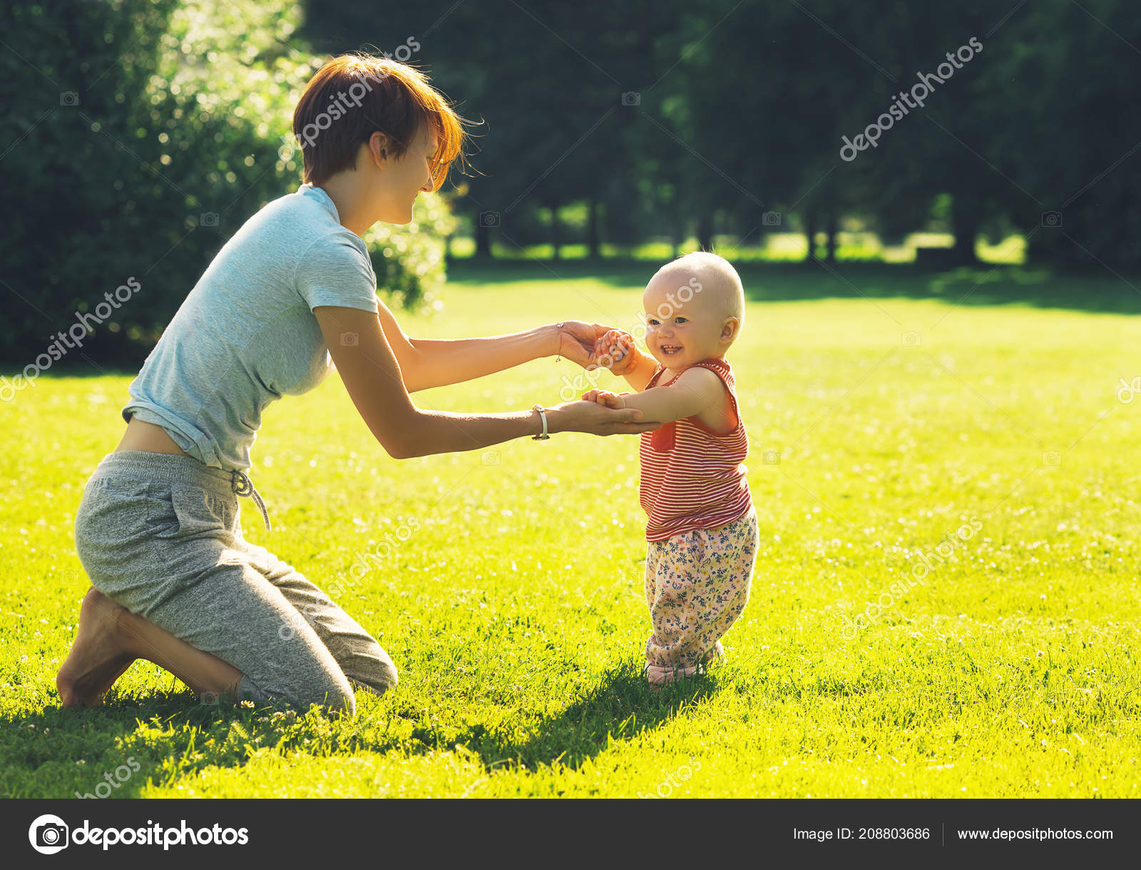 a baby learning to walk