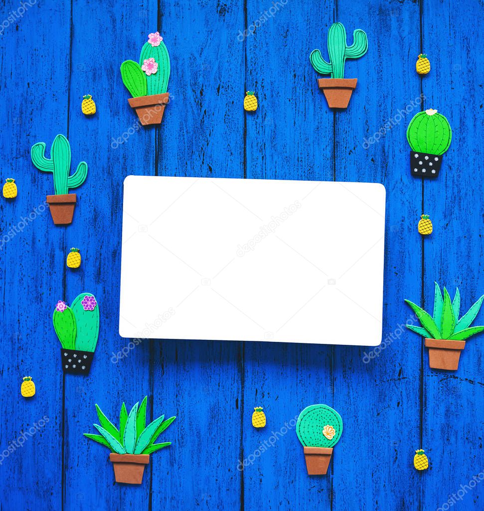 Creative exotic background with with blank book