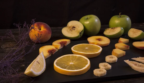Fruits Frais Vitamines Sur Table — Photo
