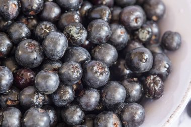 Bir kase içinde Aronia çilek.