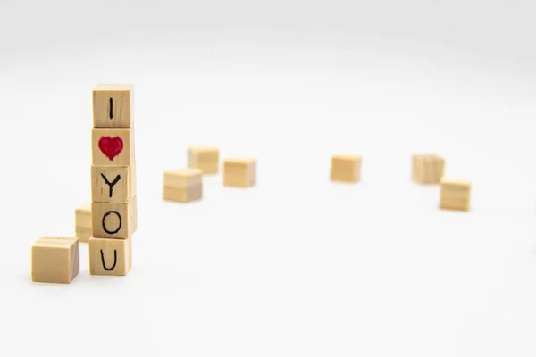 Una Palabra Que Encanta Que Escribas Cubos Madera Encantan Las —  Fotos de Stock