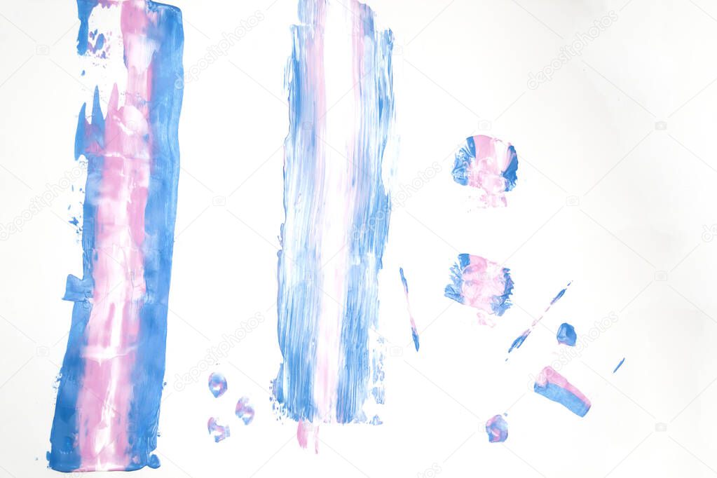 The paints colors of transgender flag. Conceptual illustration lesbian, gay, bisexual, and transgender watercolour poster design.