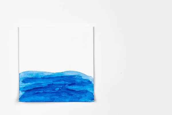Акварель Ручна Ілюстрація Розфарбованих Хвиль Папері Копіювальним Простором Концепція Дизайну — стокове фото