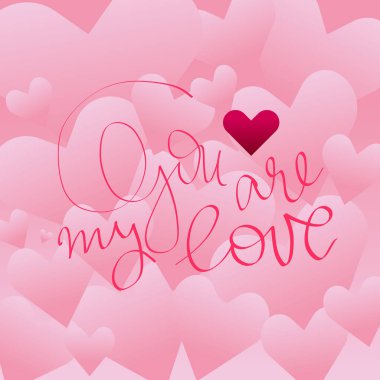 St. valentine gününde vektör yazısen sen benim aşkımsın. 