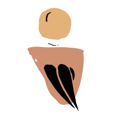 Bohem tarzı tasarım. Soyut kadınsı siluet ve boho dekor elementleri. Çağdaş sanat baskısı. Tişörtler, posterler, etiketler, medya ve sosyal medya kapakları için tasarım. Vektör illüstrasyonu