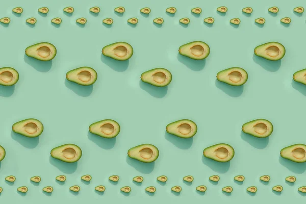 Avocado auf farbigem Hintergrund — Stockfoto