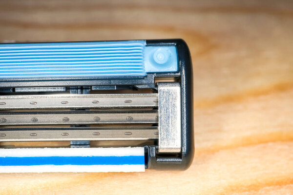 disposable razor blade close up a macro