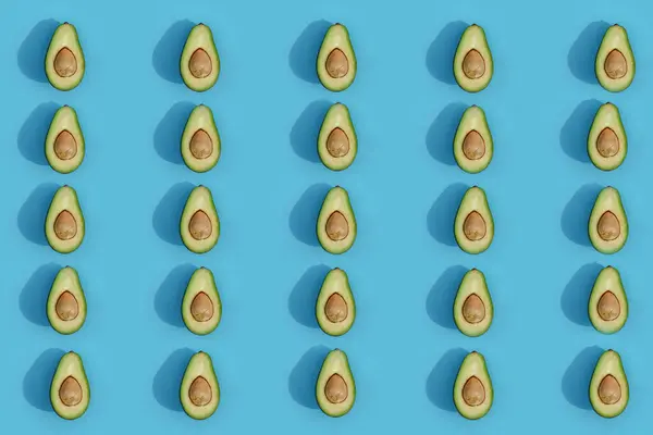 Avocado-Farbe auf festem Hintergrund, das Draufsicht-Muster — Stockfoto