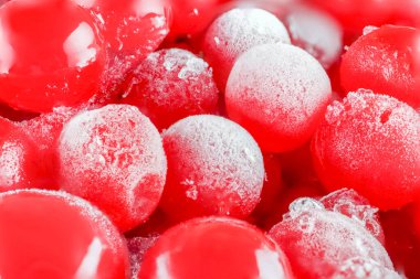 Kırmızı viburnum böğürtlenler tüm çerçeve makrosu için donmuş 