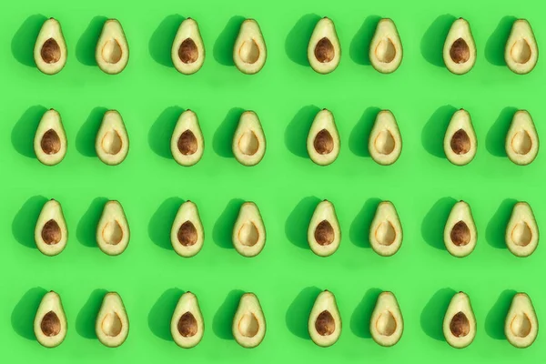 Avocado-Farbe auf festem Hintergrund, das Draufsicht-Muster — Stockfoto