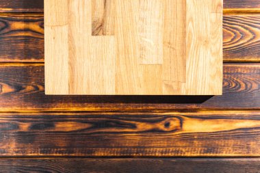 Tahta kesme tahtası tahta arkaplan üst görünümü