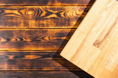 Tahta kesme tahtası tahta arkaplan üst görünümü