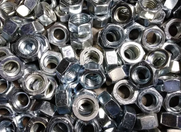 Nuts Bolts Texture Background Shiny Edges — Stock Photo, Image