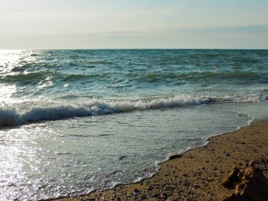 plaj deniz çakıl akşam doku arka plan