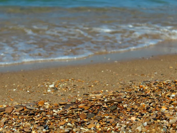 pebbles sand on the beach in summer
