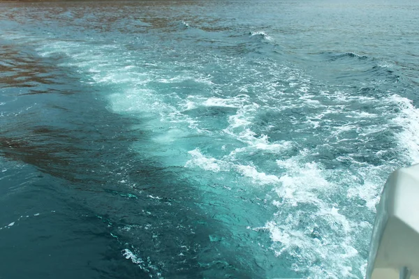 Water Trail White Yacht Boat Texture Background — Stock Photo, Image