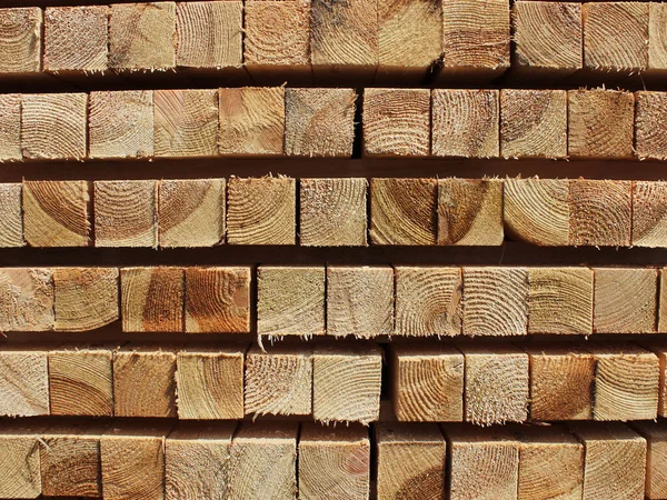 Neat Softwood Beam Stacks Wood Texture Background — Stock Photo, Image