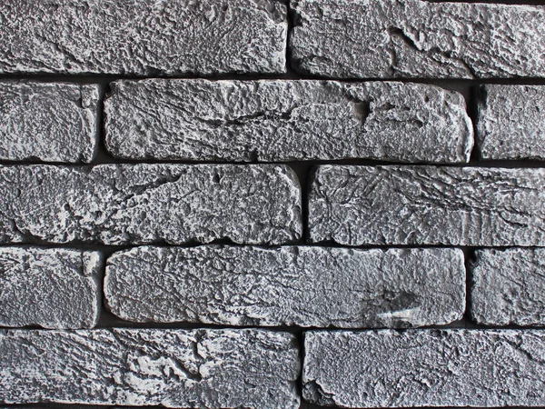 Schludny Szary Mur Ceglany Pęknięciach Tekstury Tła — Zdjęcie stockowe