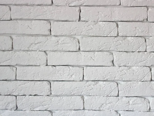 Ordentlich Bemalt Weißen Ziegel Wand Textur Hintergrund — Stockfoto