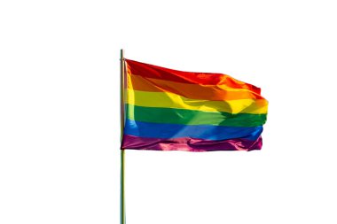 Gökkuşağı Eşcinsel gurur beyaz arka plan üzerinde izole bayrağı