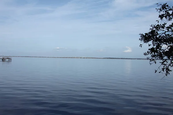 Podul Henry Holland Buckman Peste Râul Johns Din Jacksonville Florida — Fotografie, imagine de stoc