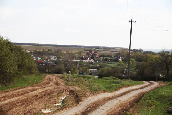 Hermosa Vista Tranquilo Lado Del País Ucraniano — Foto de Stock