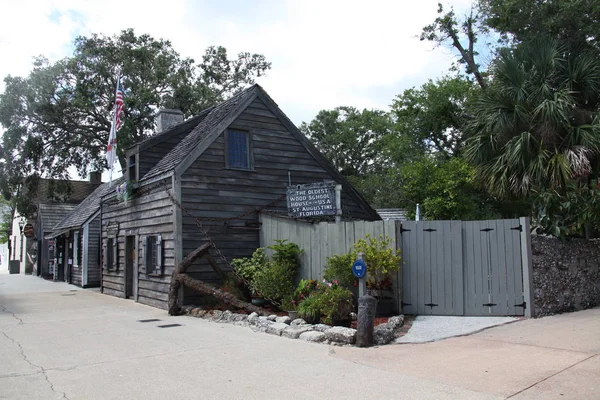 Oudste Houten School Huis Verenigde Staten Florida Sint Augustinus — Stockfoto